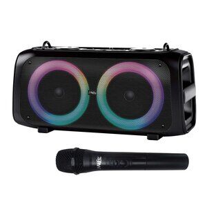 MiLife Portable Bluetooth Party Speaker Multi Color LED Lights - Black N/A